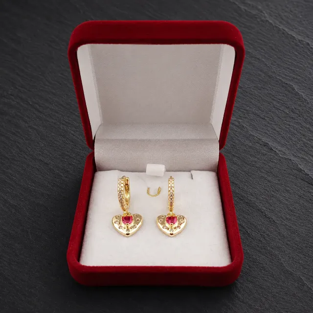 Aros, Argollas, Aretes con Baño De Oro 18k, Dorado Cristal
